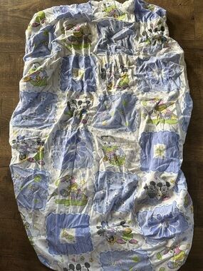 Vintage fitted crib sheet with Mickey Mouse and Minnie